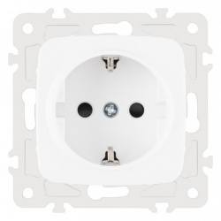 Розетка с заземлением и со шторкой, без рамки Arte Milano am-205 205.40-1.white в интернет-магазине "Галерея света"