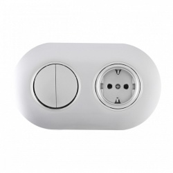 Блок с розеткой и выключателем Arte Milano SET08-2 SET08-2-40-1-30-2 silver в интернет-магазине "Галерея света"