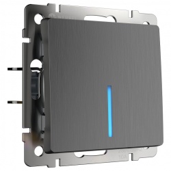 Выключатель одноклавишный с подсветкой без рамки Werkel графит рифленый W1110104 в интернет-магазине "Галерея света"
