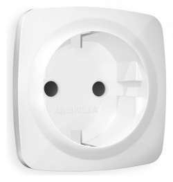 Накладка для розетки с заземлением и со шторками Ambrella Volt OMEGA OP1070 в интернет-магазине "Галерея света"