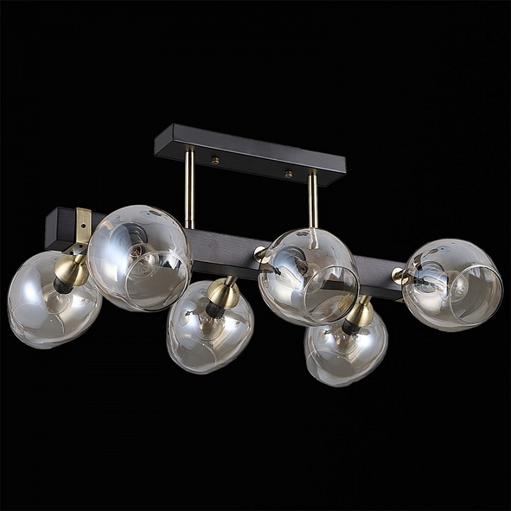 Люстра на штанге ILLUMICO  IL9736-6CSQ-79 BK AB в интернет-магазине "Галерея света"