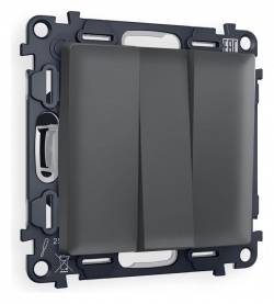 Выключатель трехклавишный без рамки Ambrella Volt ALFA MA905010 в интернет-магазине "Галерея света"