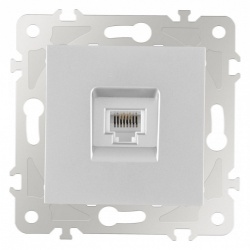 Розетка телефонная RJ-11 без рамки Arte Milano am-203 203.51-1.silver в интернет-магазине "Галерея света"