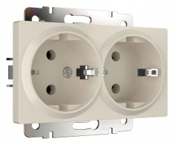 Розетка двойная с заземлением, без рамки Werkel айвори матовый W1172062 в интернет-магазине "Галерея света"