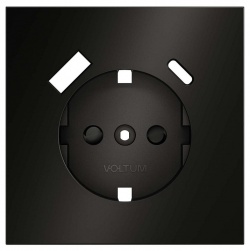 Накладка для розетки с заземлением и со шторками и 2хUSB type A и C Voltum S70 METAL VLSM001012 в интернет-магазине "Галерея света"