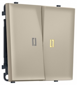 Выключатель самовозвратный двухклавишный с подсветкой, без рамки Ambrella Volt MS MS344050 в интернет-магазине "Галерея света"