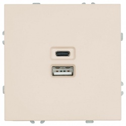 Розетка 2хUSB type A и C без рамки Stekker Эмили 49905 в интернет-магазине "Галерея света"