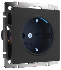 Розетка с заземлением с подсветкой, без рамки Werkel черный W1171408 в интернет-магазине "Галерея света"