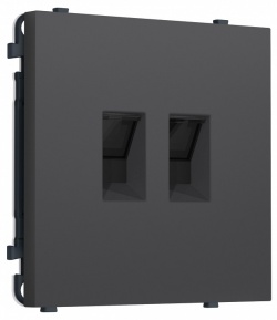 Розетка двойная Ethernet RJ-45 и со шторками, без рамки Ambrella Volt MS MS912110 в интернет-магазине "Галерея света"