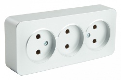 Розетка тройная без заземления Stekker София 49329 в интернет-магазине "Галерея света"