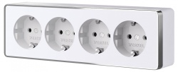 Розетка четверная с заземлением и со шторками Werkel Gallant W5072210 в интернет-магазине "Галерея света"