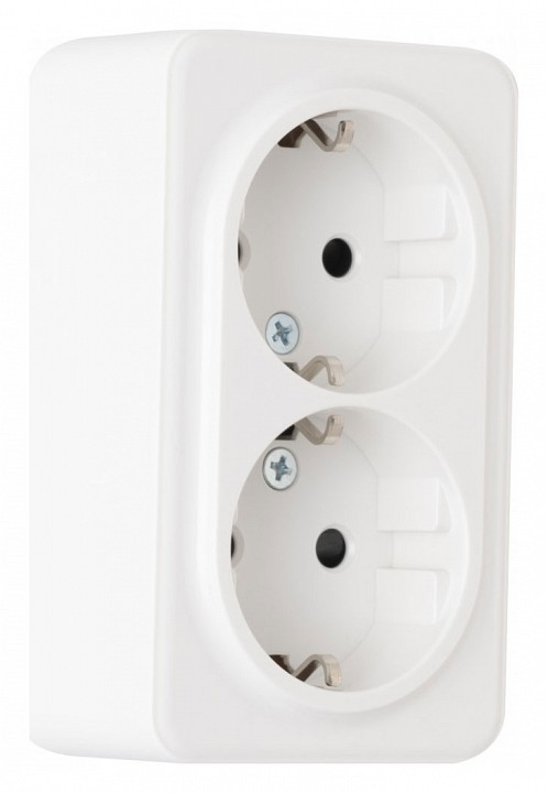 Розетка двойная с заземлением Arte Milano am-310 310.40-2.white в интернет-магазине "Галерея света"