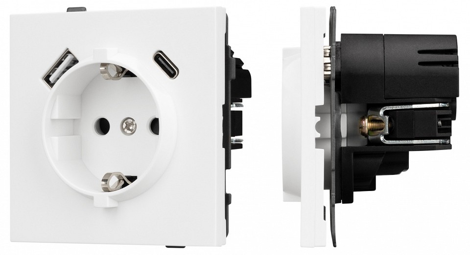 Розетка 2хUSB type A и C без рамки Arlight SCT-TENDO 054086 в интернет-магазине "Галерея света"
