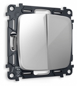 Выключатель проходной двухклавишный без рамки Ambrella Volt OMEGA MO403020 в интернет-магазине "Галерея света"