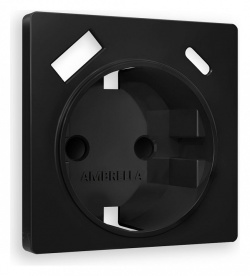 Накладка для розетки с заземлением и со шторками и 2хUSB type A и C Ambrella Volt ALFA AP8100 в интернет-магазине "Галерея света"