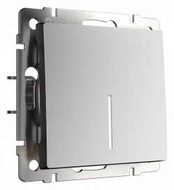 Выключатель проходной одноклавишный с подсветкой без рамки Werkel серебряный матовый W1112165 в интернет-магазине "Галерея света"