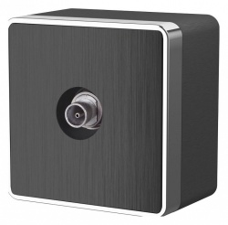 ТВ-розетка Werkel Gallant (графит рифленый) W5083004 в интернет-магазине "Галерея света"
