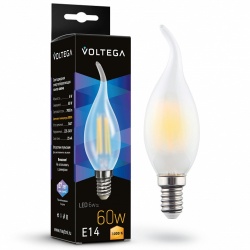 Лампа светодиодная Voltega Candel wind matt 6W E14 6Вт 3000K 7210 в интернет-магазине "Галерея света"