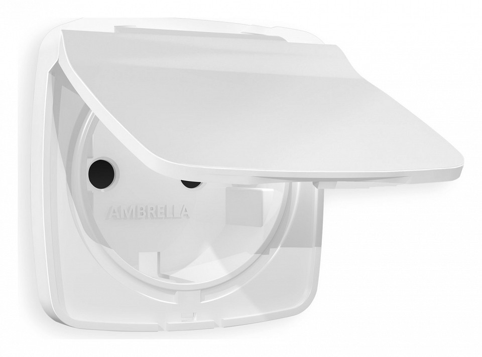 Накладка для розетки влагозащищенной с заземлением и со шторками с крышкой Ambrella Volt OMEGA OP1280 в интернет-магазине "Галерея света"