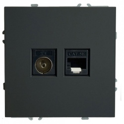 ТВ-розетка и розетка Ethernet RJ-45 без рамки Stekker Эмили 49846 в интернет-магазине "Галерея света"