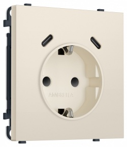 Розетка с заземлением и со шторкой и 2хUSB C, без рамки Ambrella Volt MS MS330510 в интернет-магазине "Галерея света"