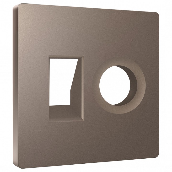 Накладка для ТВ-розетки и RJ-11 или RJ-45 Ambrella Volt ALFA AP6425 в интернет-магазине "Галерея света"