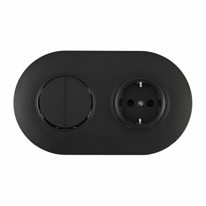 Блок с розеткой и выключателем Arte Milano SET08-2 SET08-2-40-1-30-2 black в интернет-магазине "Галерея света"
