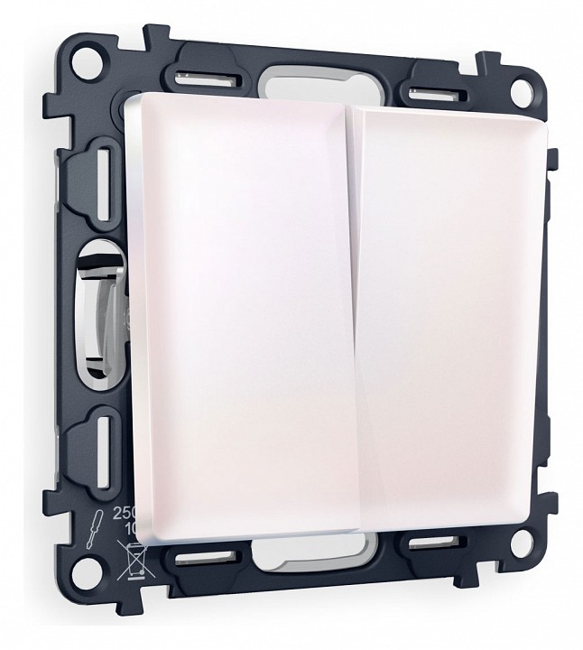 Выключатель двухклавишный без рамки Ambrella Volt ALFA MA203010 в интернет-магазине "Галерея света"