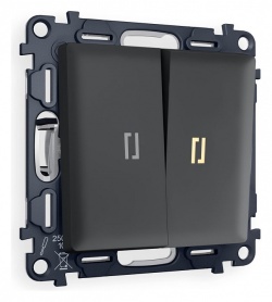 Выключатель проходной двухклавишный с подсветкой Ambrella Volt ALFA MA904030 в интернет-магазине "Галерея света"