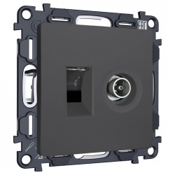 ТВ-розетка и розетка Ethernet RJ-45 без рамки Ambrella Volt ALFA MA912510 в интернет-магазине "Галерея света"