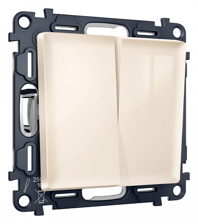 Выключатель двухклавишный без рамки Ambrella Volt ALFA MA303010 в интернет-магазине "Галерея света"