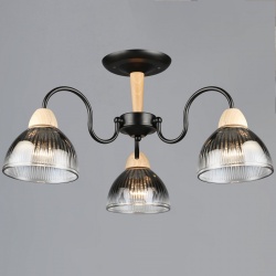 Люстра на штанге 69660 69660-0.3-03 BK+WOOD в интернет-магазине "Галерея света"