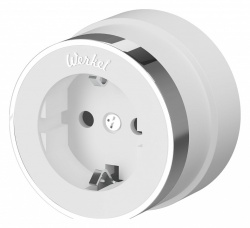 Розетка с заземлением Werkel Vintage (белый матовый/хром) W5871050 в интернет-магазине "Галерея света"