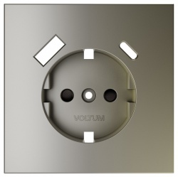Накладка для розетки с заземлением и со шторками и 2хUSB type A и C Voltum S70 VLS001004 в интернет-магазине "Галерея света"