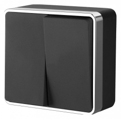 Выключатель двухклавишный Werkel Gallant (черный/хром) W5020035 в интернет-магазине "Галерея света"