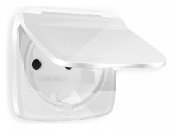 Накладка для розетки влагозащищенной с заземлением и со шторками с крышкой Ambrella Volt OMEGA OP1080 в интернет-магазине "Галерея света"