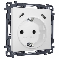 Розетка с заземлением и 2хUSB type C, без рамки Ambrella Volt ALFA MA130510 в интернет-магазине "Галерея света"