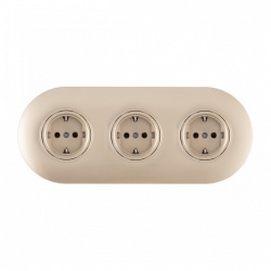 Розетка с заземлением и со шторкой Arte Milano SET08-3 SET08-3-40-1x3 shampan в интернет-магазине "Галерея света"
