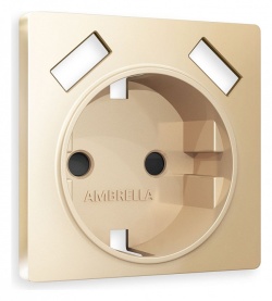 Накладка для розетки с заземлением и со шторками и 2хUSB type A Ambrella Volt ALFA AP6090 в интернет-магазине "Галерея света"