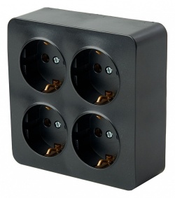 Розетка четверная с заземлением Stekker София 49510 в интернет-магазине "Галерея света"