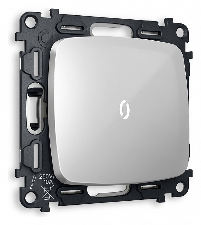 Выключатель проходной одноклавишный с подсветкой без рамки Ambrella Volt OMEGA MO402035 в интернет-магазине "Галерея света"