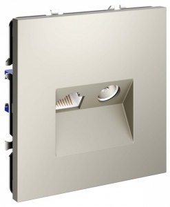 ТВ-розетка и розетка Ethernet RJ-45 без рамки Voltum S70 VLS060703 в интернет-магазине "Галерея света"