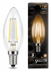 Лампа светодиодная Gauss LED Filament E14 11Вт 2700K 103801111 в интернет-магазине "Галерея света"