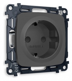 Розетка с заземлением и со шторкой, без рамки Ambrella Volt OMEGA MO907010 в интернет-магазине "Галерея света"