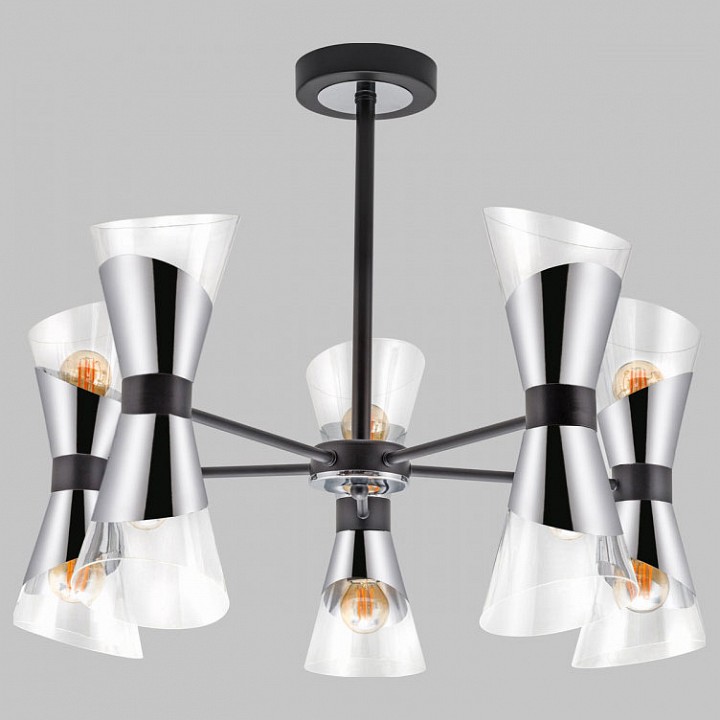 Люстра на штанге Imex MD.51913 MD.51913-10-S-BK+CH в интернет-магазине "Галерея света"