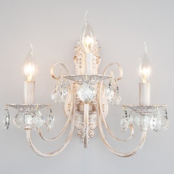 Бра Eurosvet Alda 3305/3  белый с золотом/прозрачный хрусталь Strotskis в интернет-магазине "Галерея света"