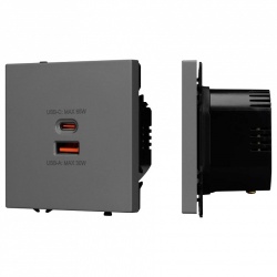 Розетка 2хUSB type A и C без рамки Arlight SCT 054319 в интернет-магазине "Галерея света"