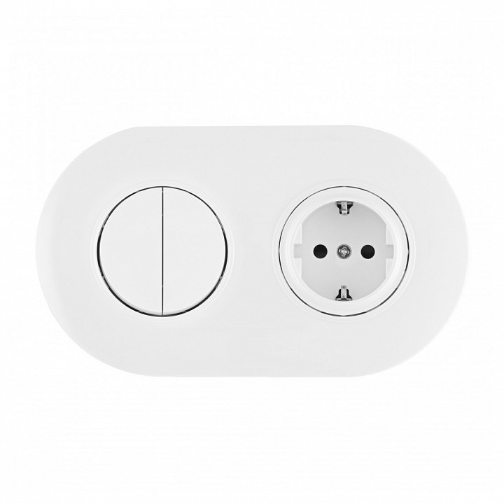 Блок с розеткой и выключателем Arte Milano SET08-2 SET08-2-40-1-30-2 white в интернет-магазине "Галерея света"