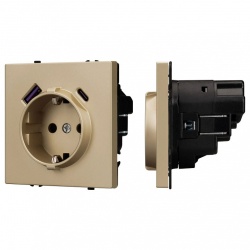 Розетка с заземлением и 2хUSB type A, без рамки Arlight SCT 054286 в интернет-магазине "Галерея света"