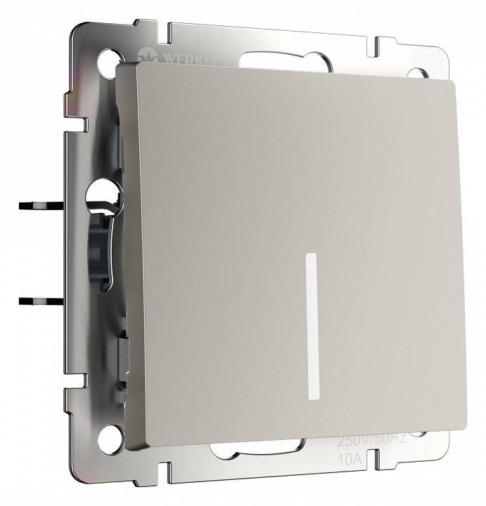 Выключатель проходной одноклавишный с подсветкой без рамки Werkel дымчатый W1210104 в интернет-магазине "Галерея света"